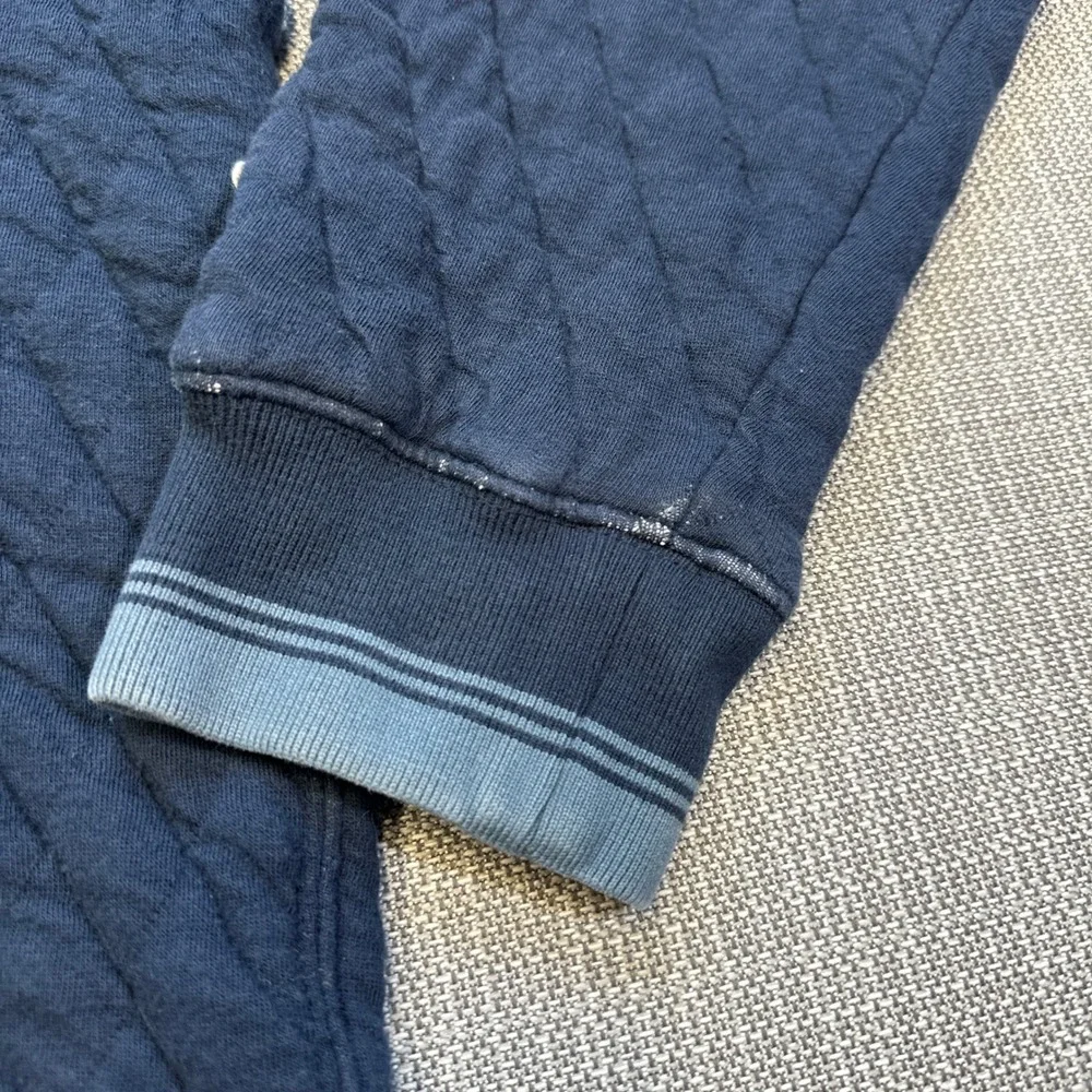 Wellen Quilted Quarter‎ Zip Pullover Mens XL Navy Blue Organic Outdoors *